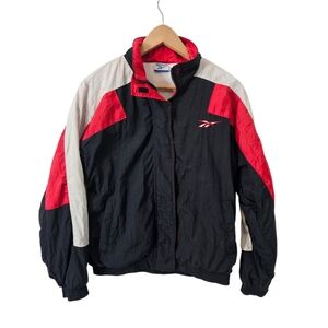 Vintage REEBOK Sportswear 90's Logo Full-Zip Track Windbreaker Jacket Size Small